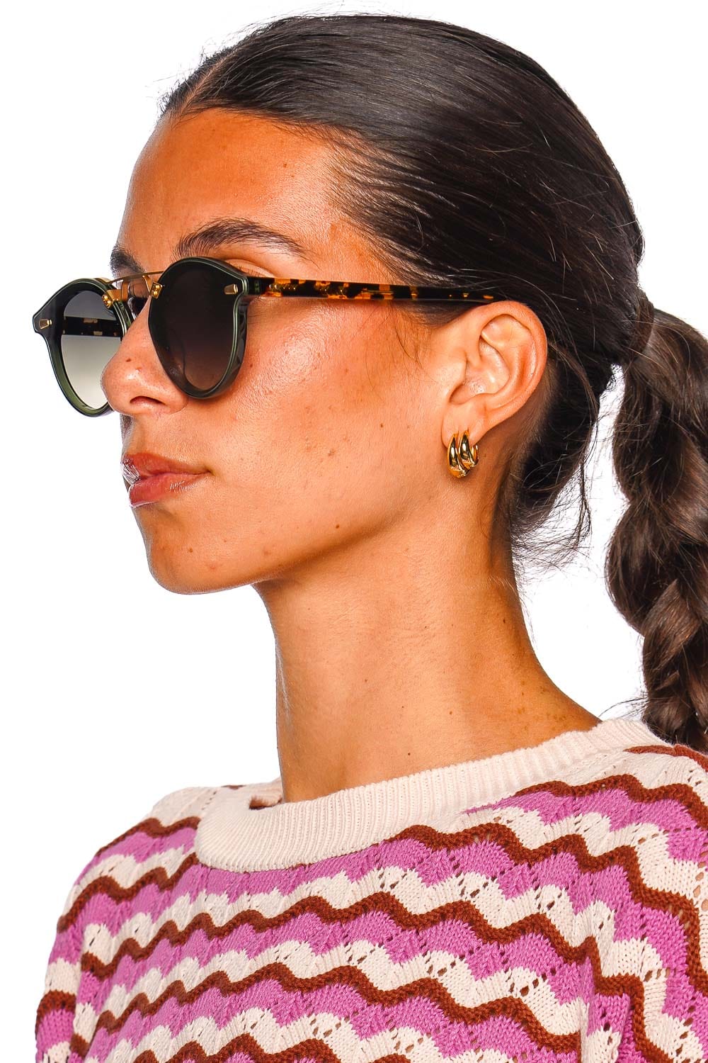 KREWE STL Nylon Bottle Green Zulu 18K Sunglasses