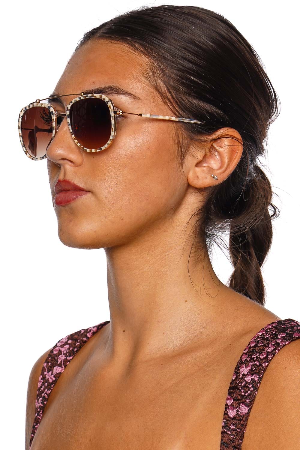 KREWE Breton Pincheck 18K Gradient Sunglasses