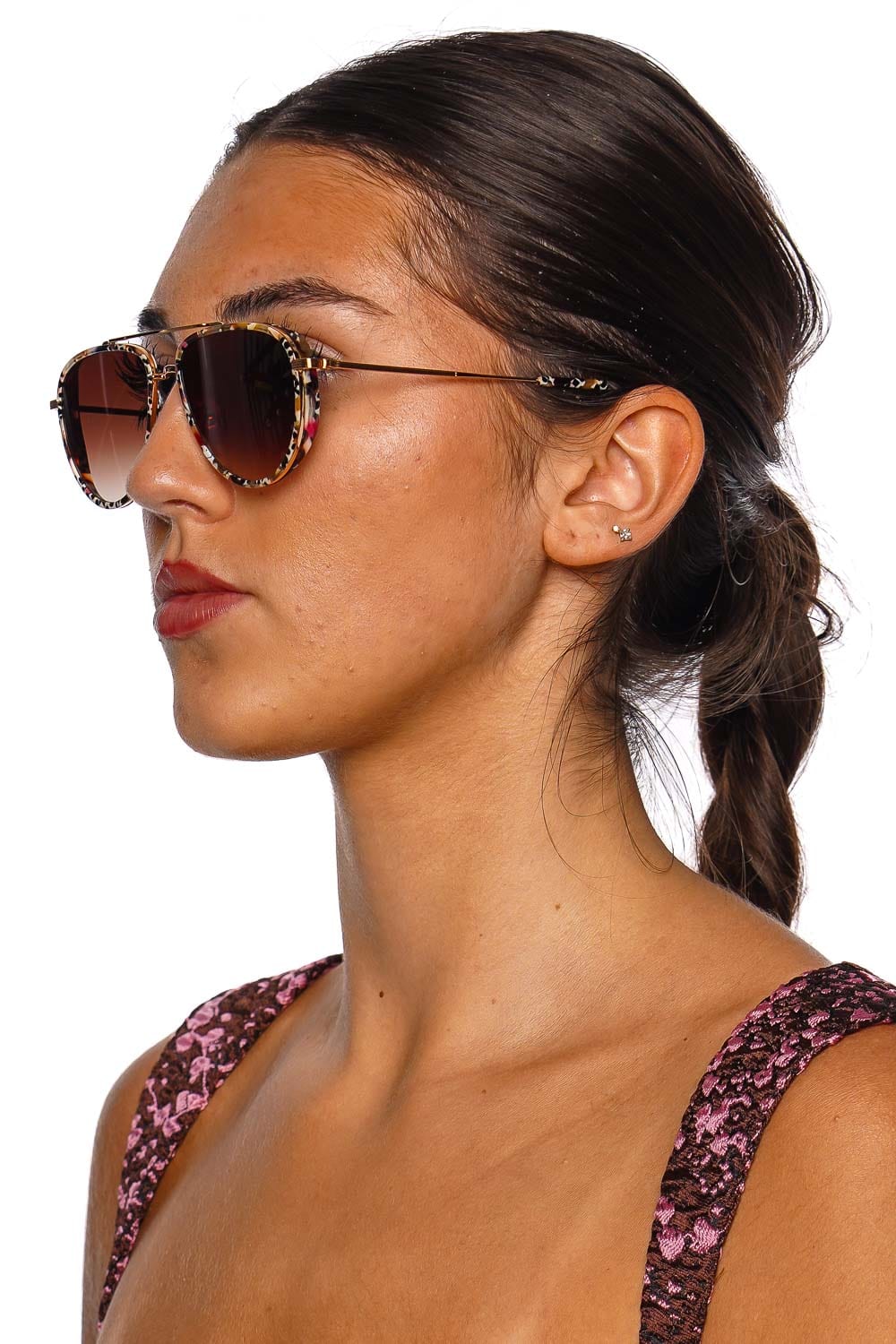KREWE Coleman Poppy Noir 18K Gradient Sunglasses