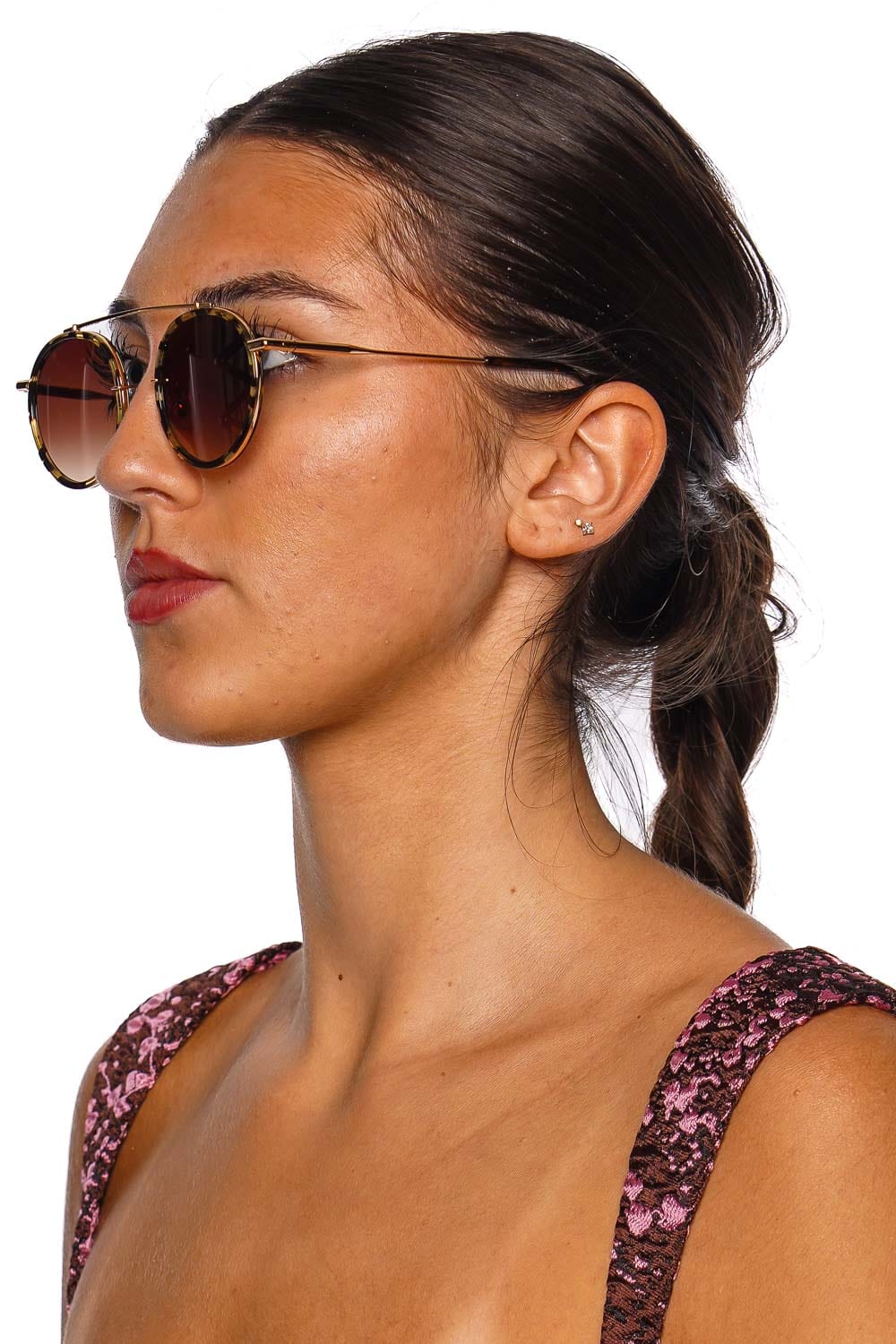 KREWE Conti Zulu 18K Round Sunglasses