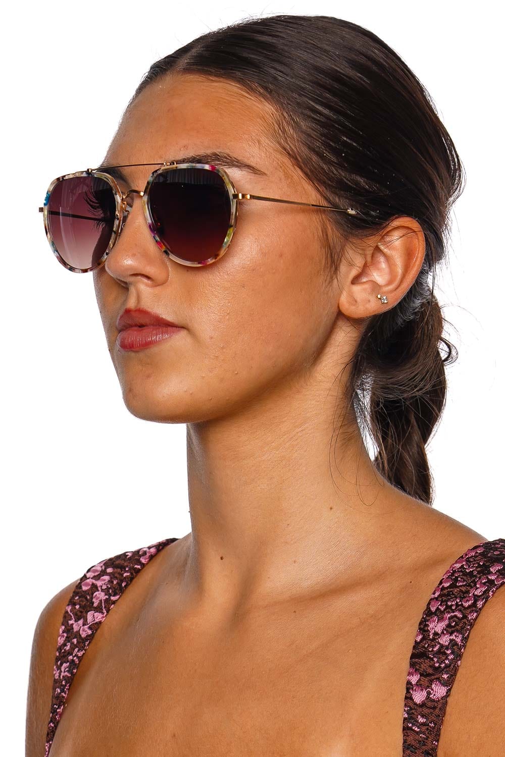 KREWE Baker Gelato Mirrored 18K Aviator Sunglasses