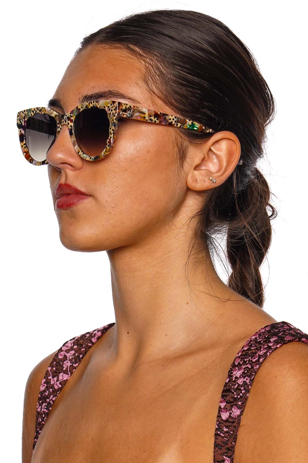 KREWE Ellie Poppy Scalloped Acetate Sunglasses