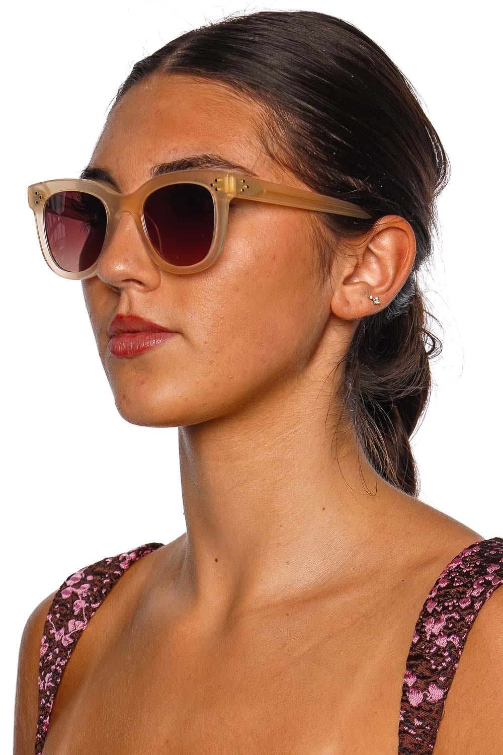 KREWE Jena Blonde Gradient Mirrored Acetate Sunglasses