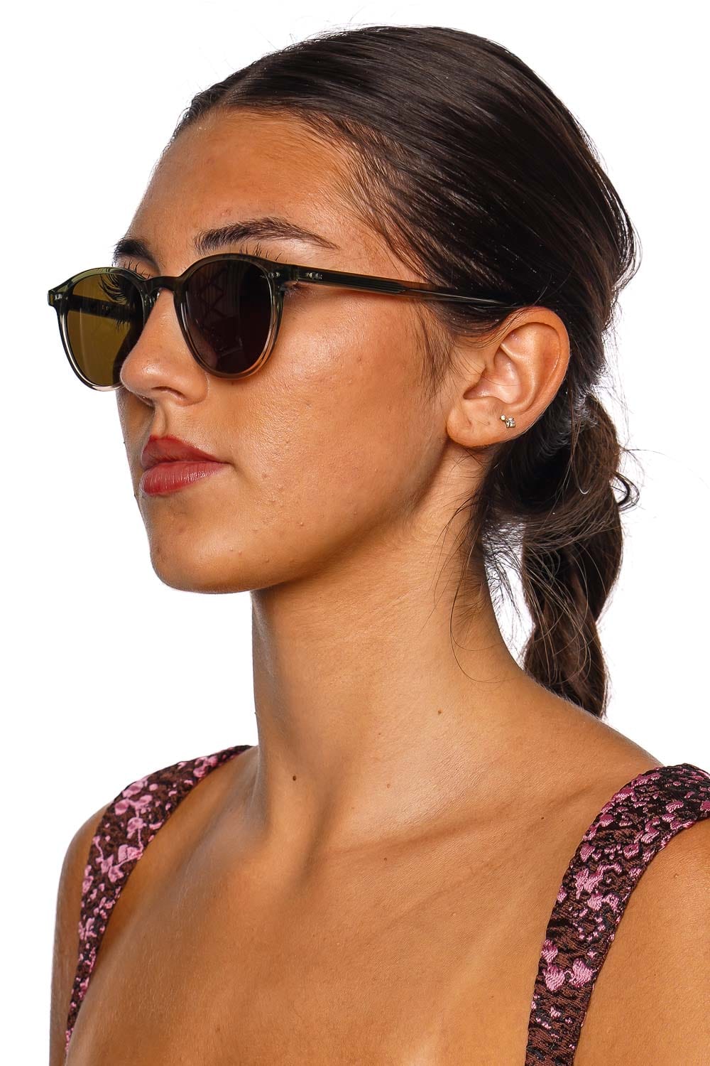 KREWE Landry Verde Round Acetate Sunglasses
