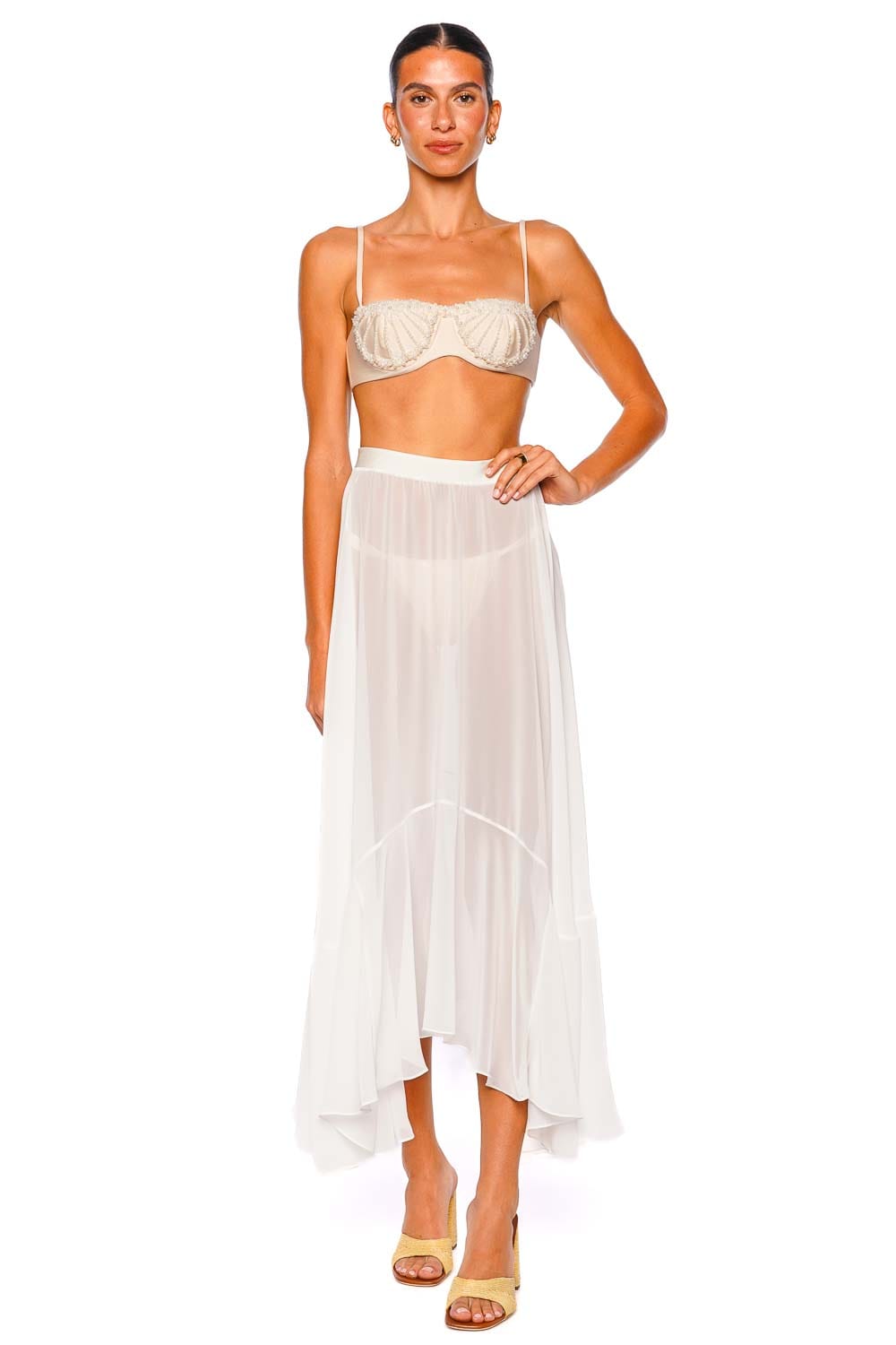 PatBO Sunstone Off White Maxi Skirt