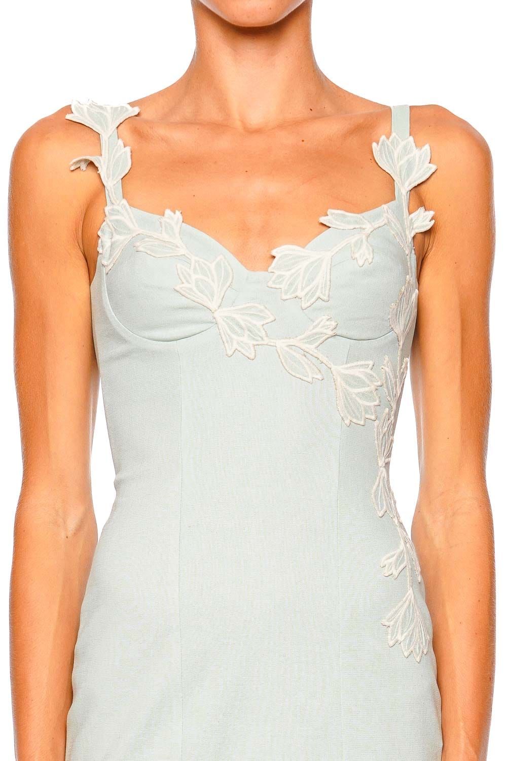 PatBO Aquamist Linen Blue Midi Dress