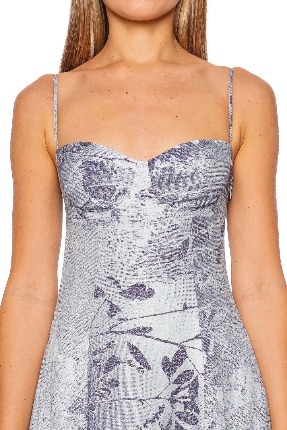 SIMKHAI Rudie Sky Floral Maxi Dress with Spaghetti Straps