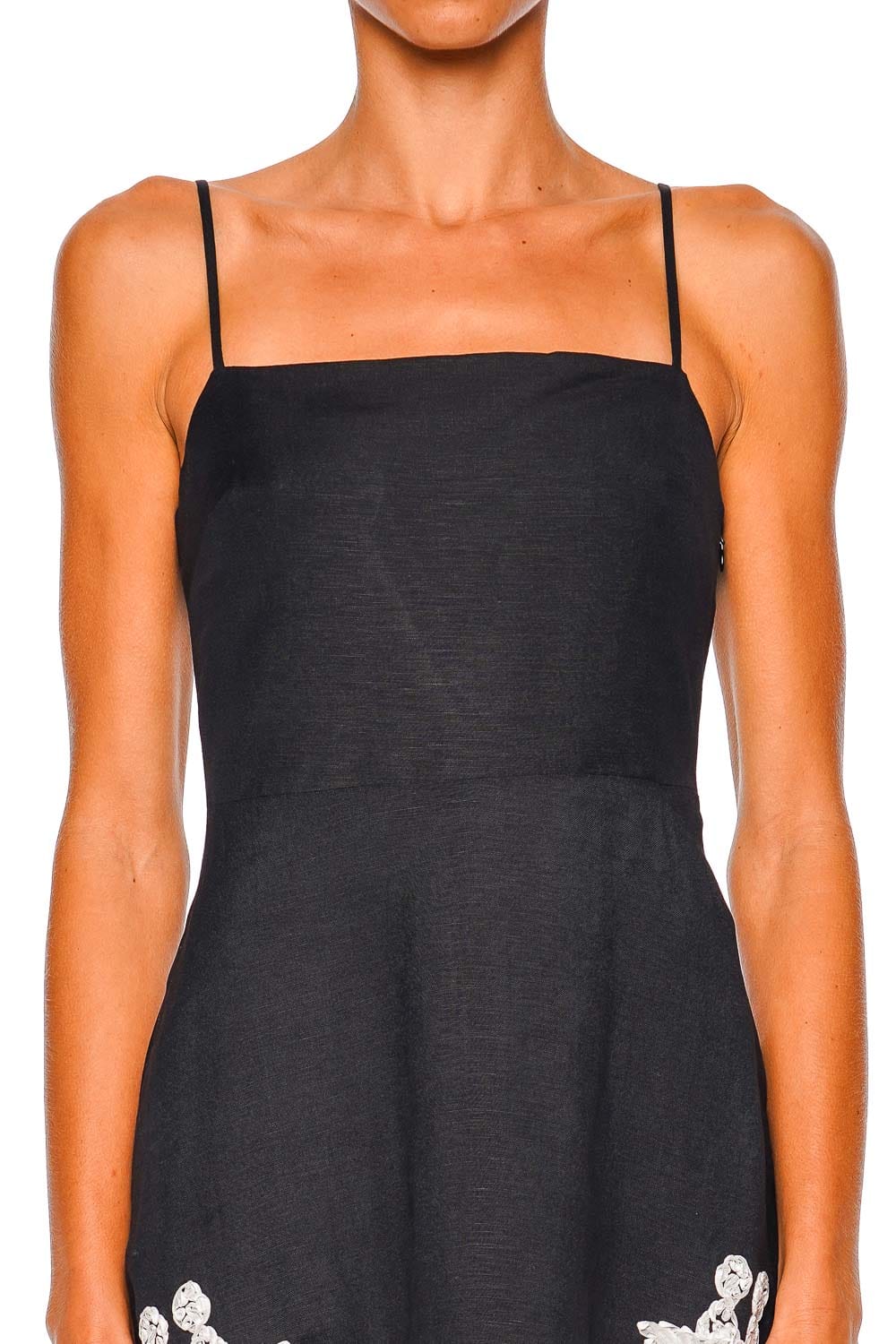 SIMKHAI Annabella Black Multi Spaghetti Strap Midi Dress