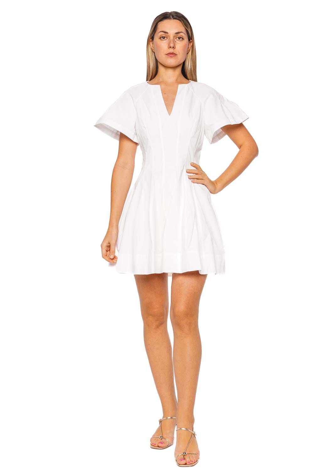 SIMKHAI Maveri White Cap Sleeve Mini Dress