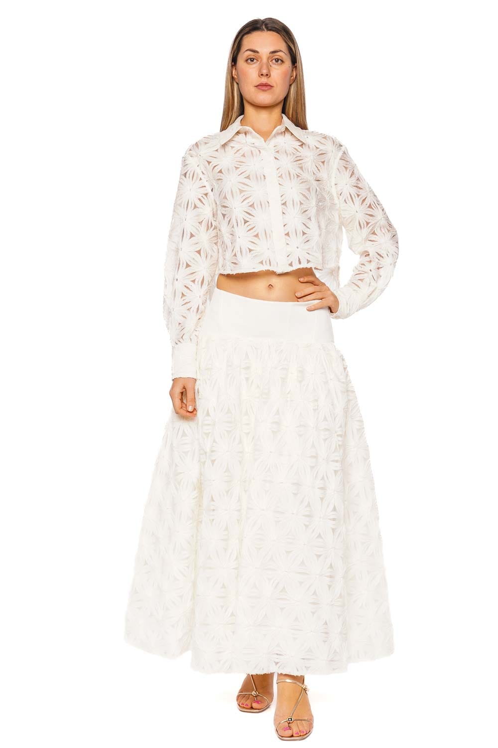 トップス shishikui holed north / WHITE Valletta Bustier Midi Dress - White Multi | SIMKHAI