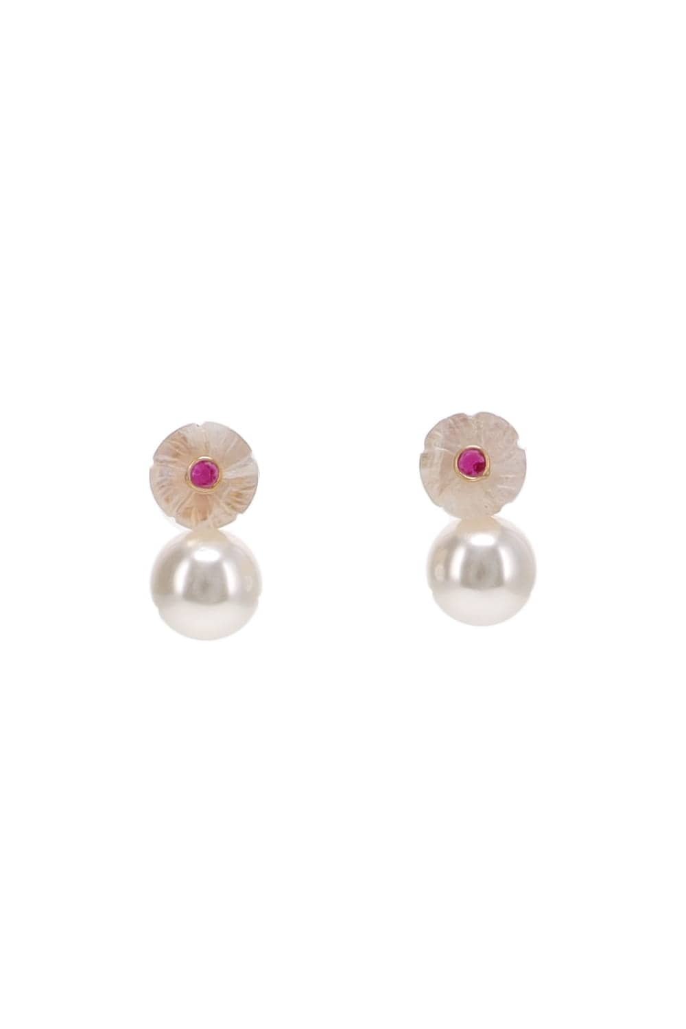 Jennifer Behr Libby Moonstone Earrings with Pearl Drop