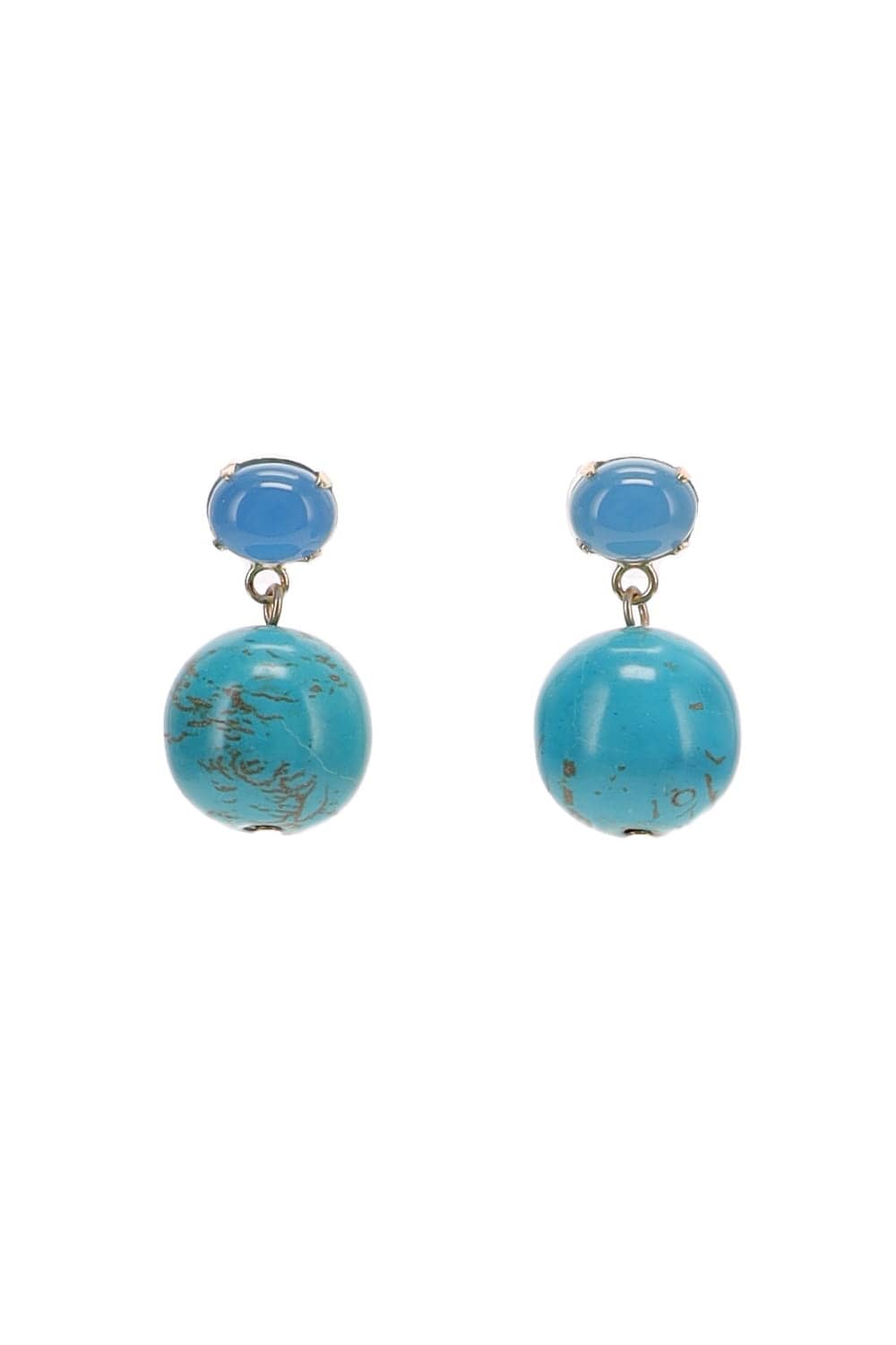 Jennifer Behr Everly Turquoise Cabochon Drop Earrings