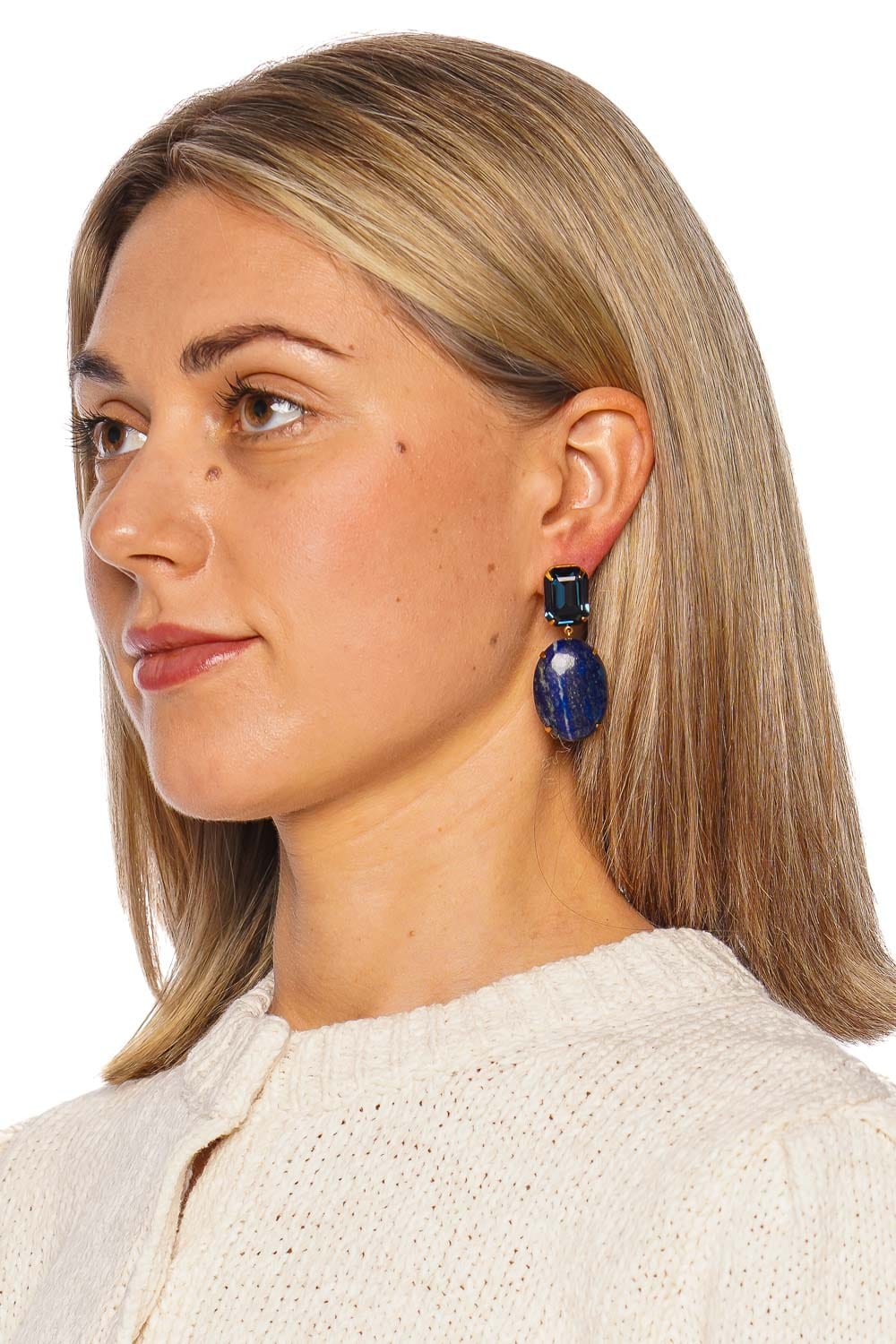 Jennifer Behr Xiomara Lapis Lazuli Stone Drop Earring
