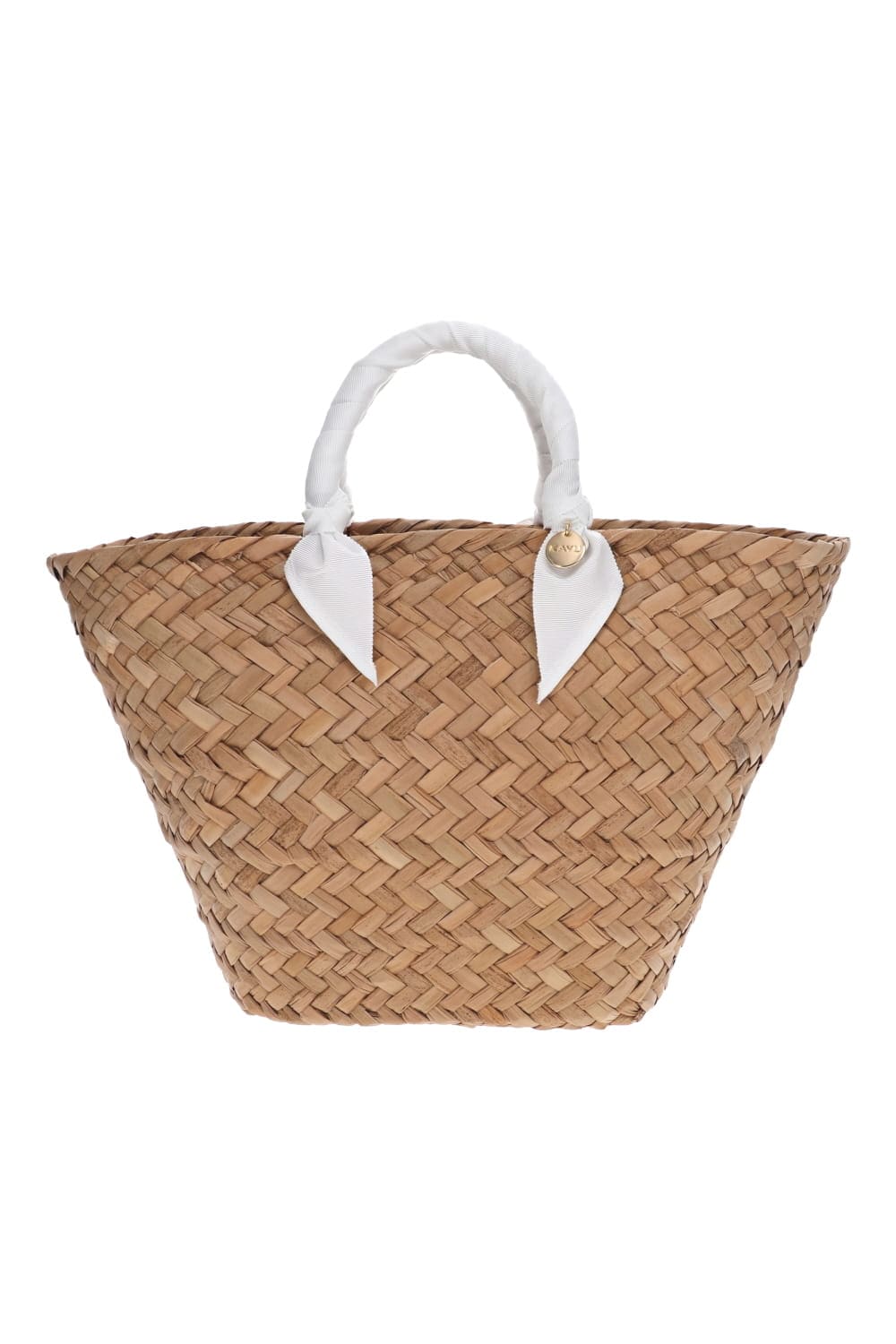 KAYU Rosie Natural Straw Tote with Ivory Handles