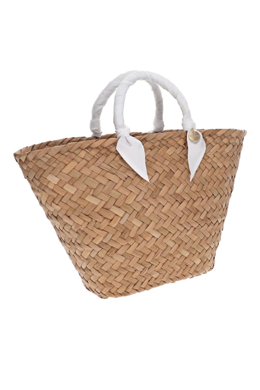 KAYU Rosie Natural Straw Tote with Ivory Handles