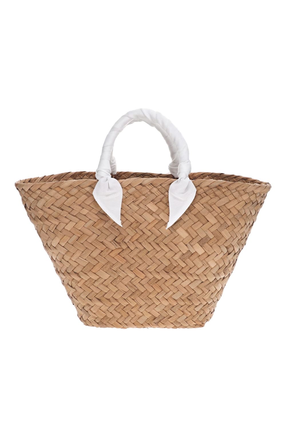 KAYU Rosie Natural Straw Tote with Ivory Handles
