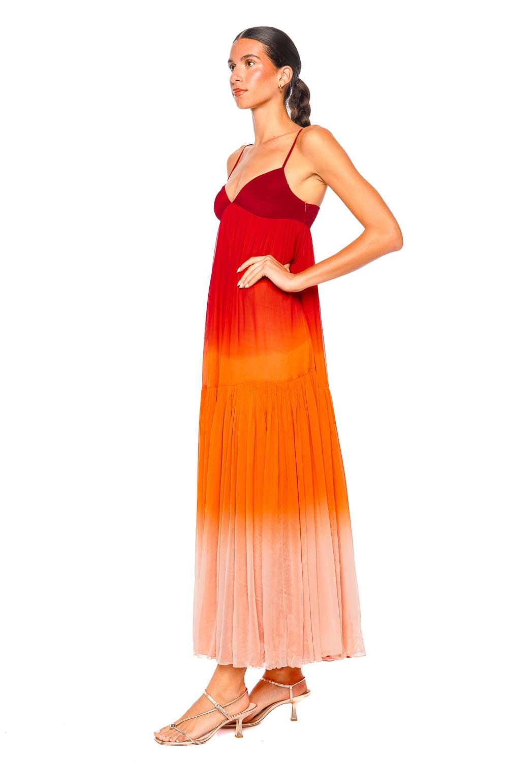Leslie Amon Carioca Sunrise Gradient Maxi Dress
