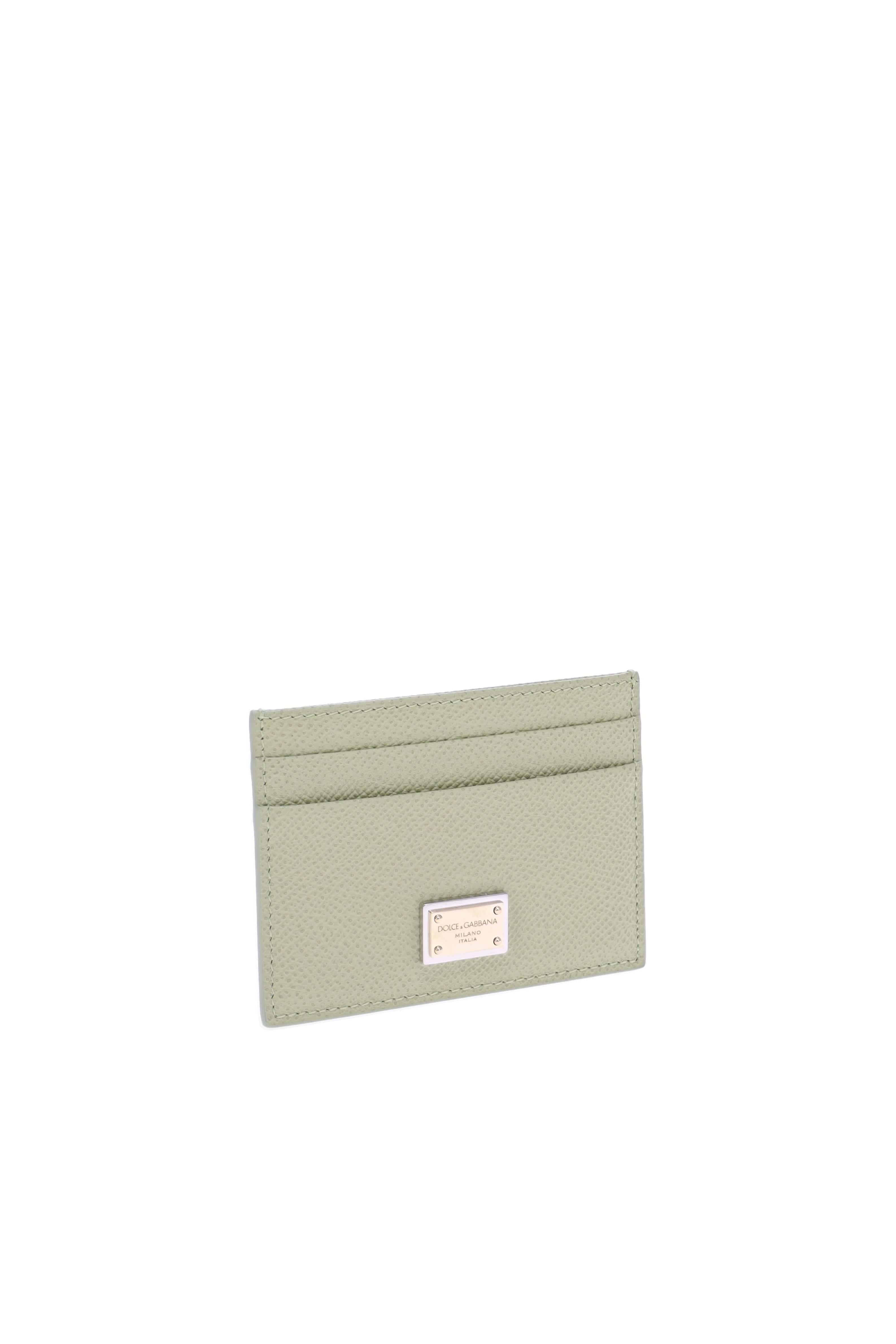 Dolce & Gabbana Sage Green Leather Card Holder