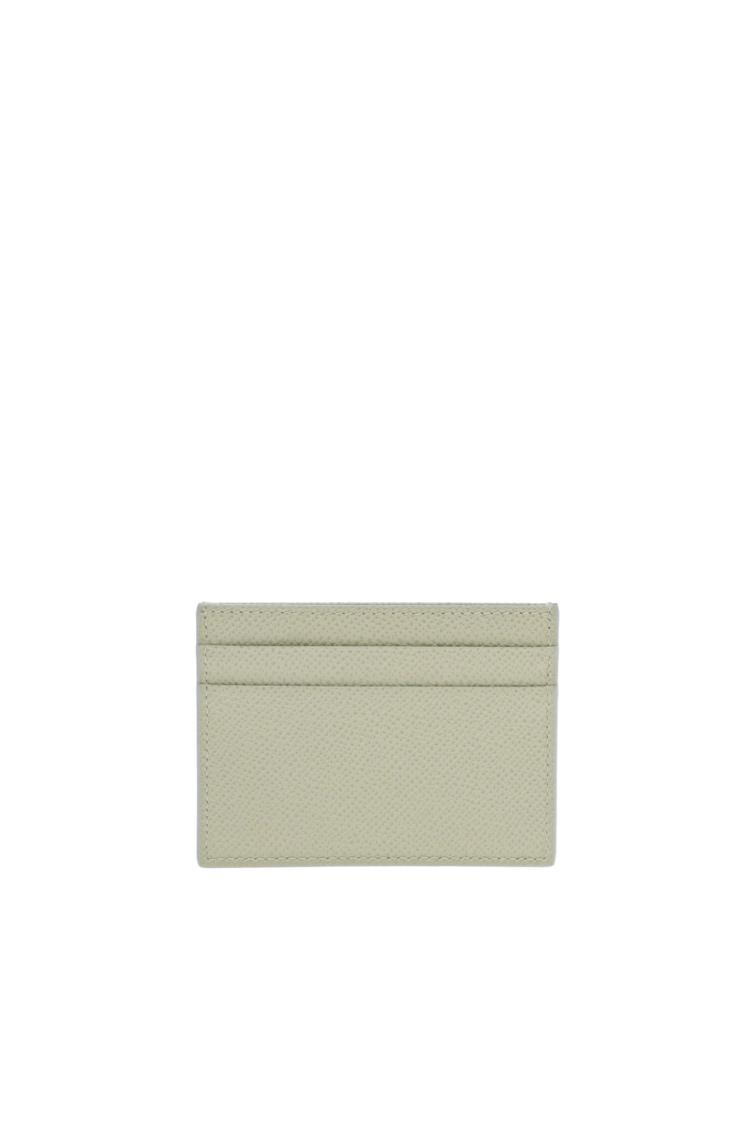 Dolce & Gabbana Sage Green Leather Card Holder