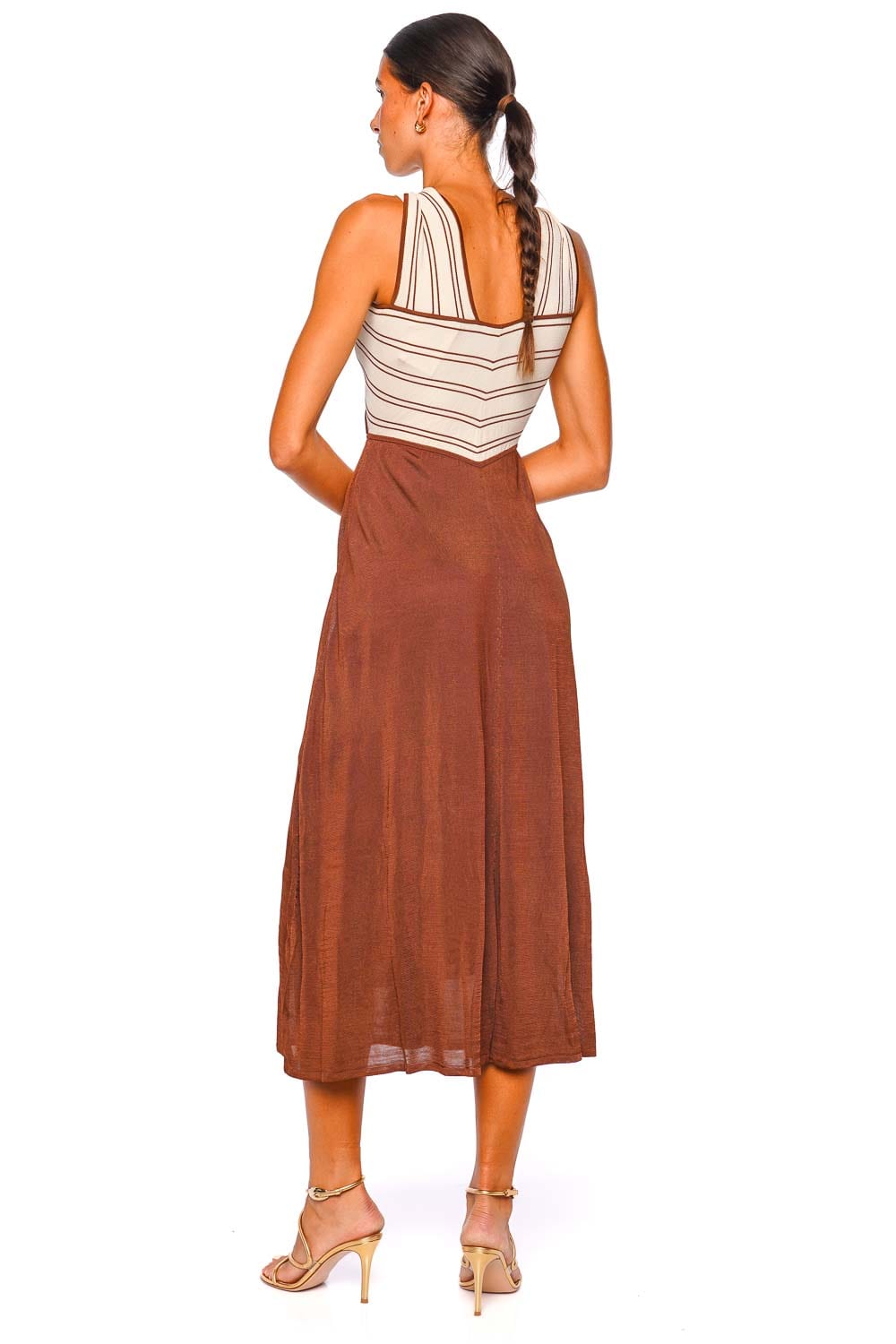ZIMMERMANN Hypnotic Striped Knit Halter Midi Dress