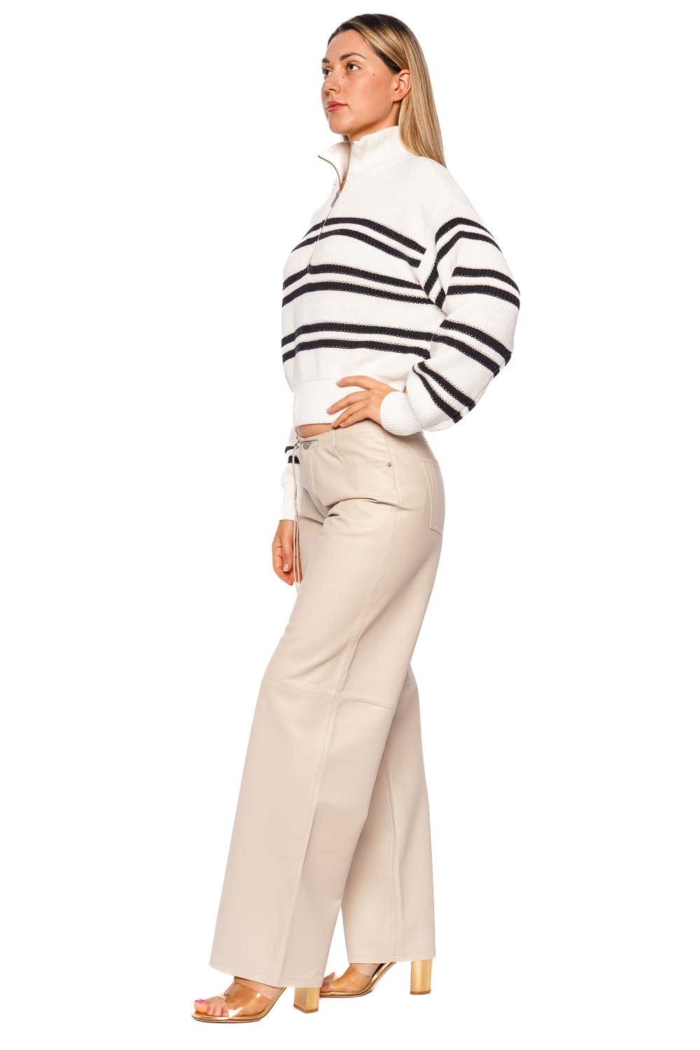 L*Space Ultra Striped Half Zip Sweater