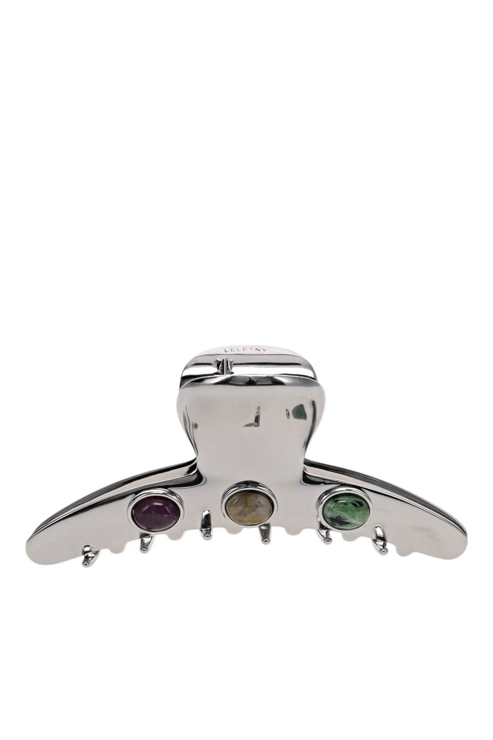 Lelet NY Frankie Stone Claw Silver Multi-Hue Hair Clip