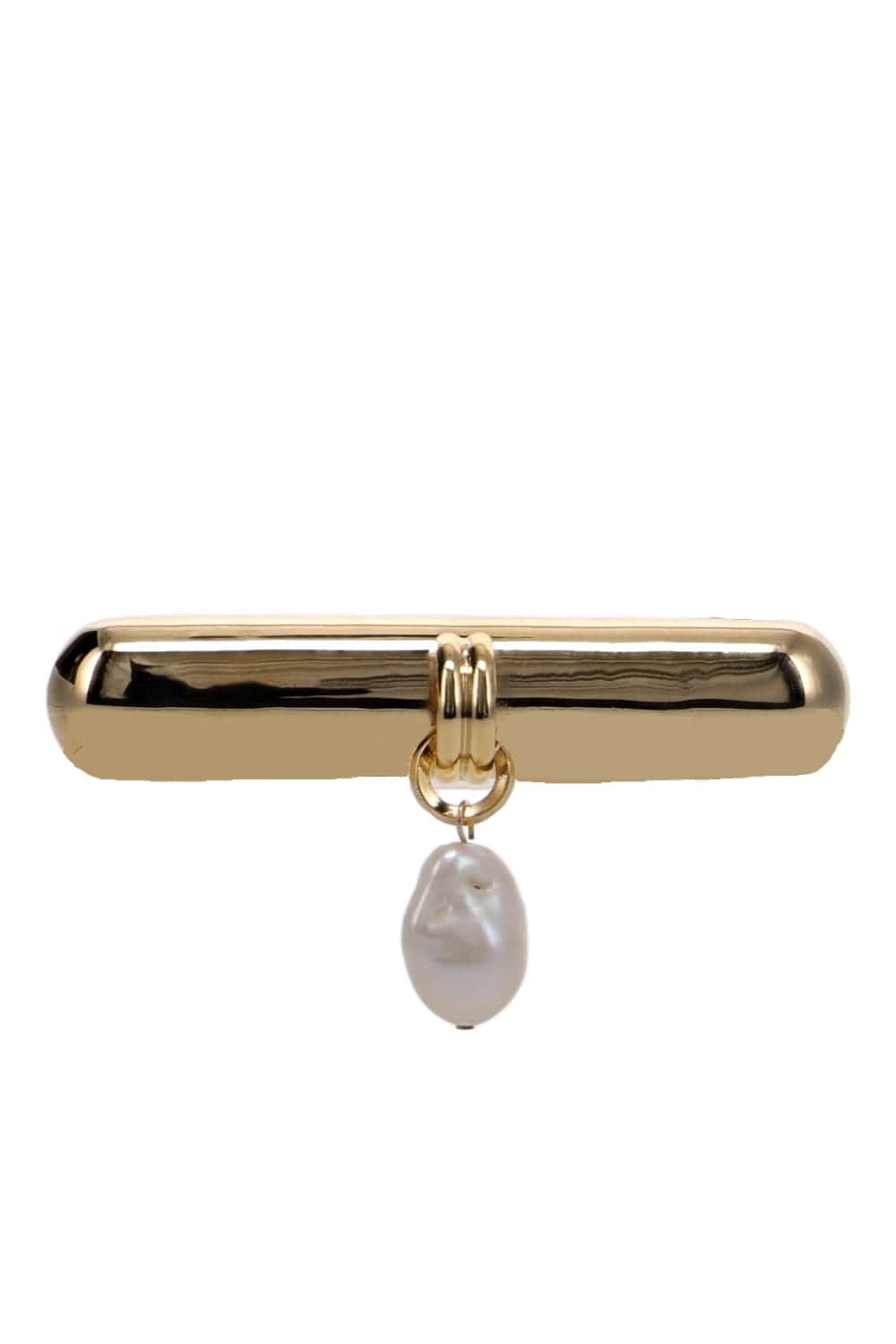 Gold Glossy Freshwater Pearl Bar Barrette
