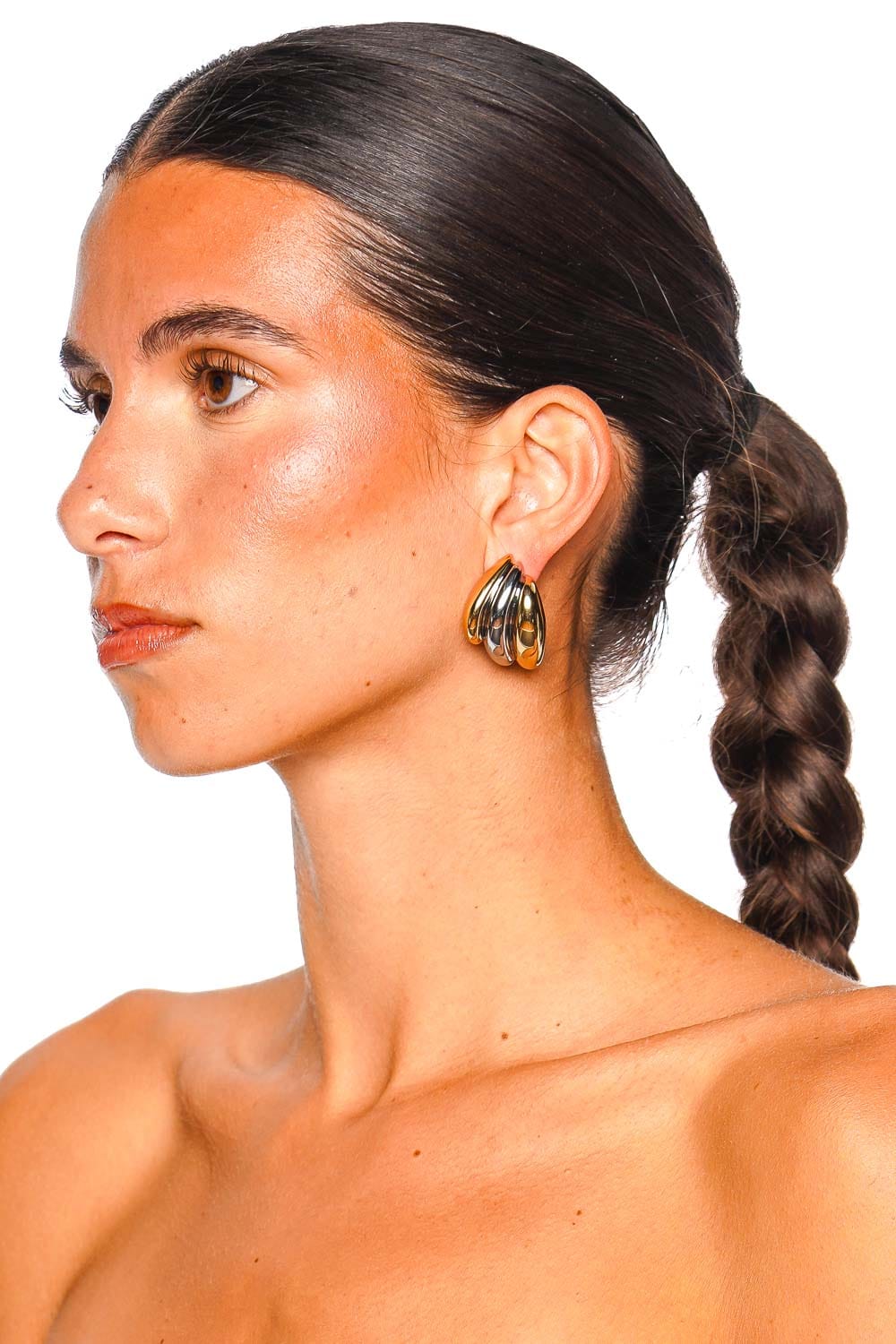 Lelet NY Mixed Metal Nina Earrings with Sculptural Design