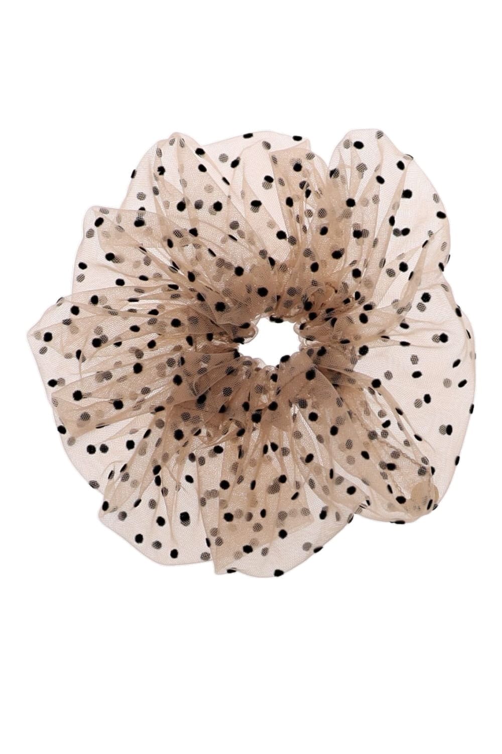 Lelet NY Juliette Ivory Polka Dot Tulle Scrunchie