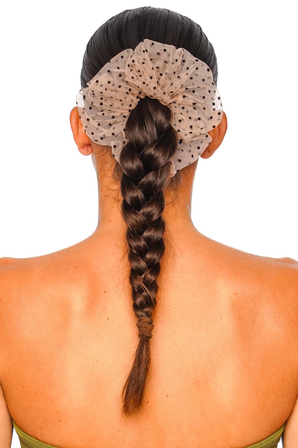 Lelet NY Juliette Ivory Polka Dot Tulle Scrunchie