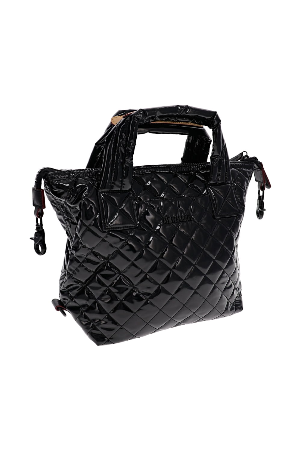 MZ Wallace Small Sutton Deluxe Black Lacquer Shoulder Bag