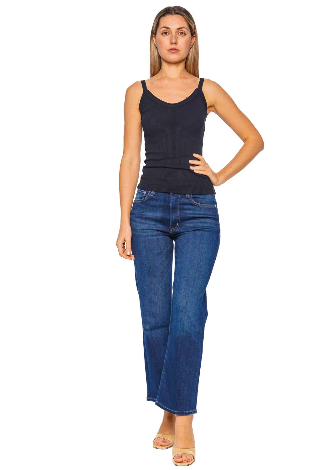 AGOLDE Jordan Mirage Black Ribbed Tank Top