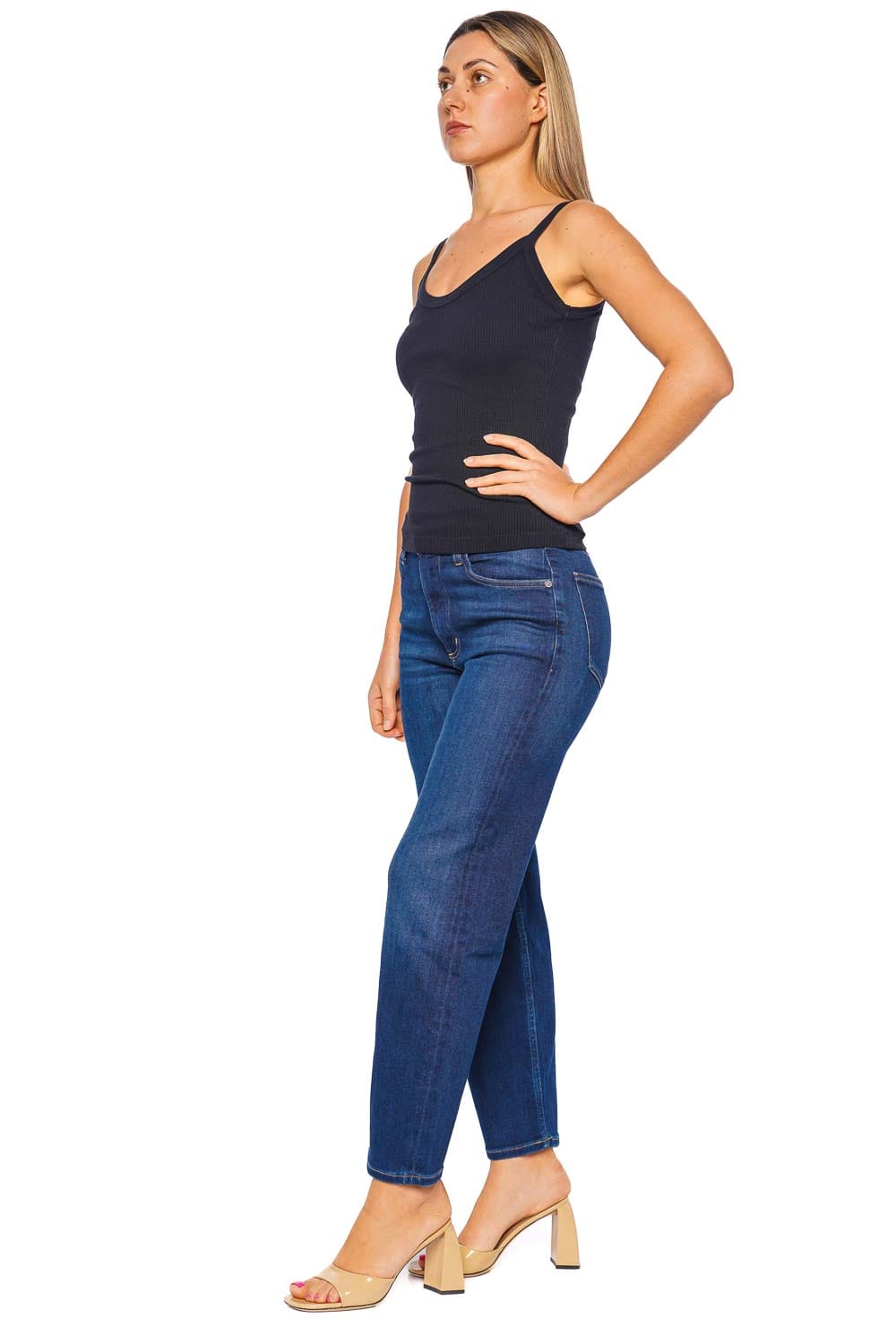 AGOLDE Jordan Mirage Black Ribbed Tank Top