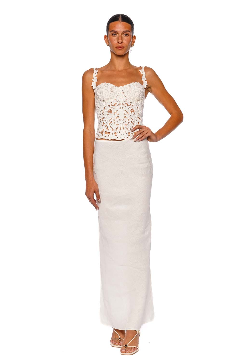 Cult Gaia Chantel Off White Maxi Skirt