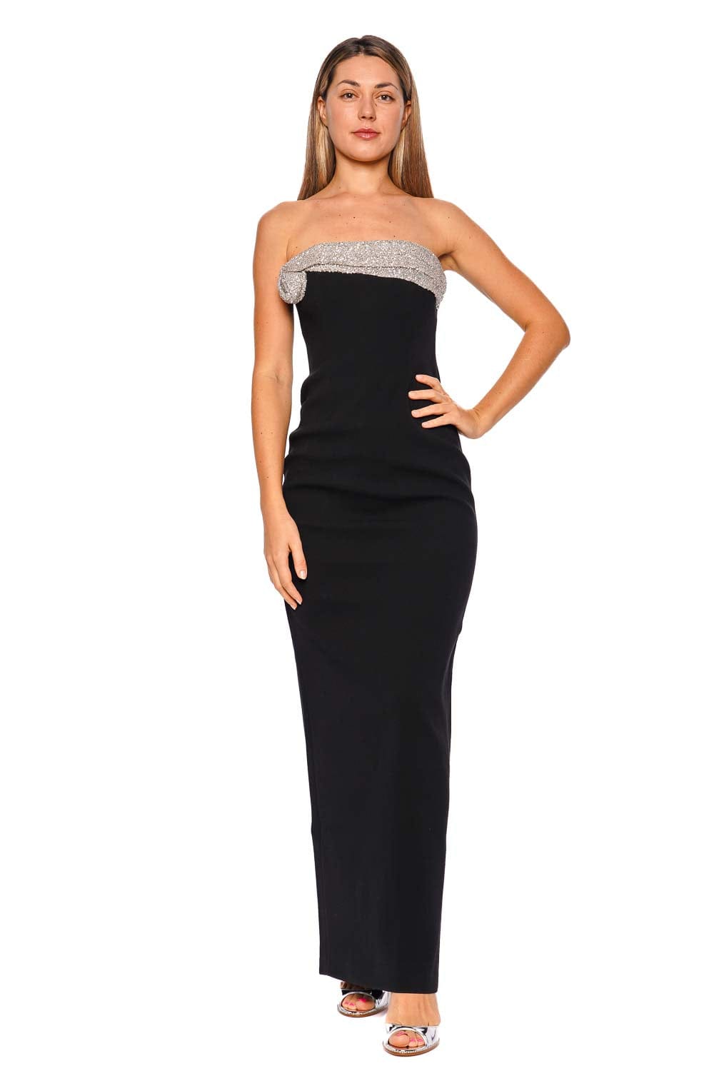 Rachel Gilbert Charlotte Elegant Black Strapless Gown