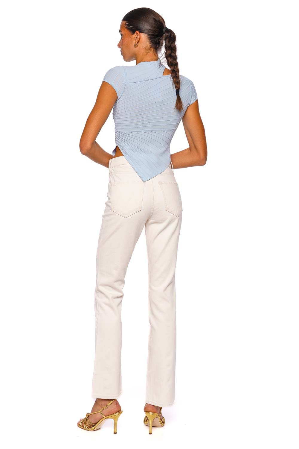 Cult Gaia Nessi Coastal Asymmetric Knit Top