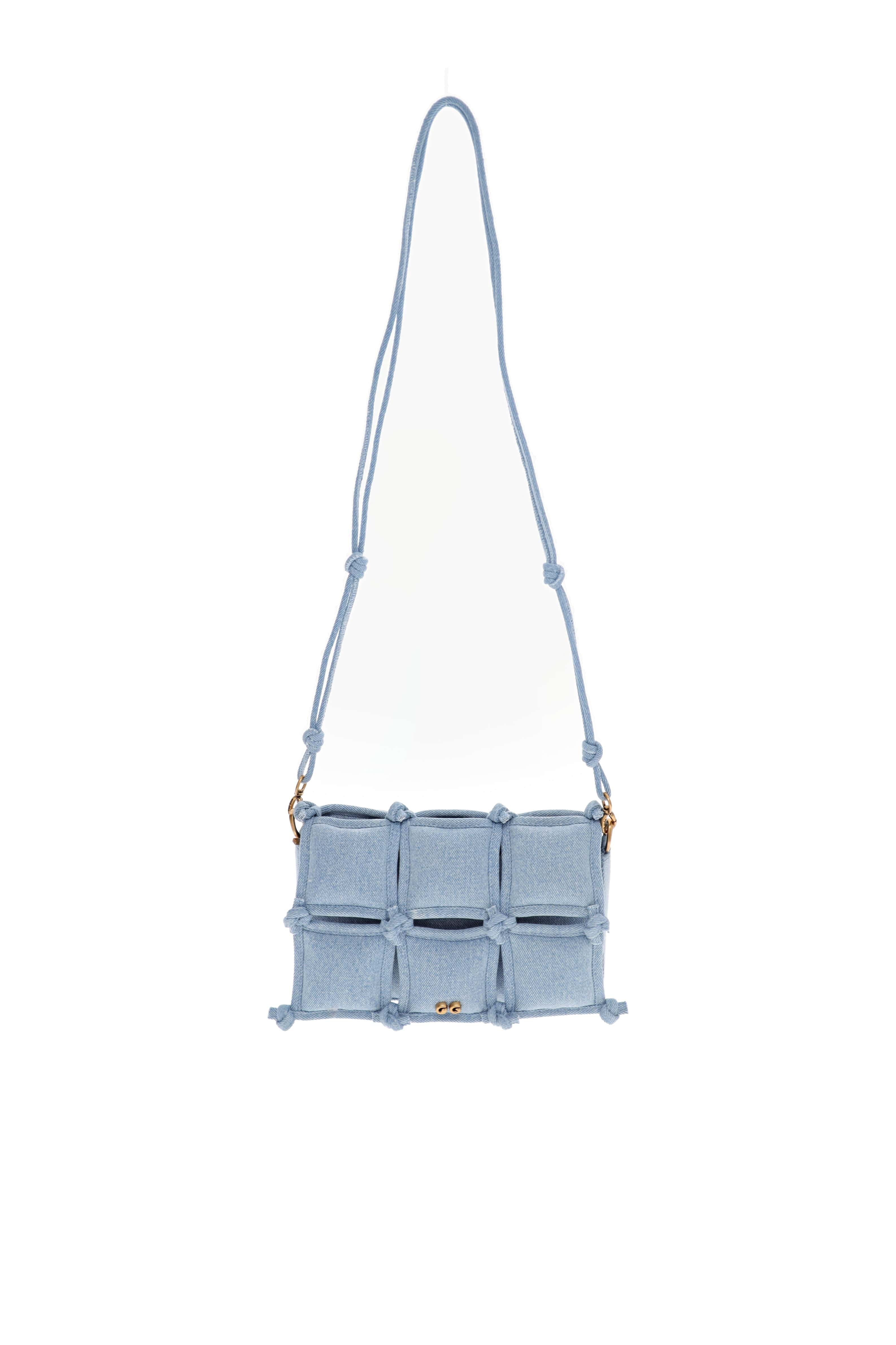 Cult Gaia Gaia Puff Vintage Blue Quilted Crossbody Bag