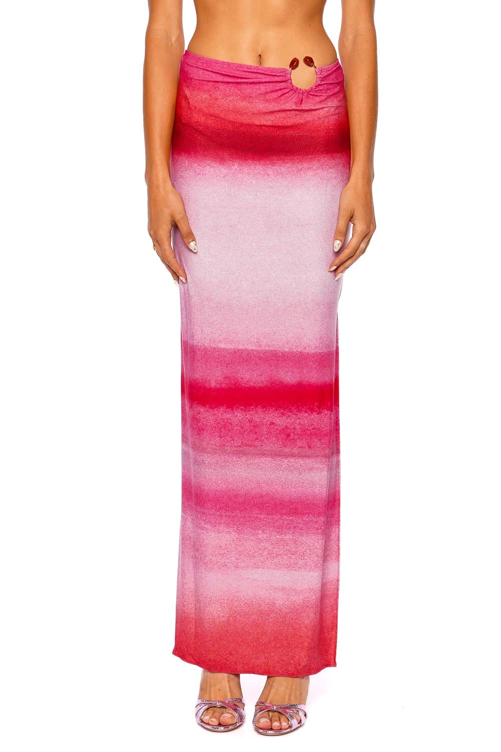 BAOBAB Zur Maxi Pareo Flor De Cantuta Pink Ombre Maxi Skirt