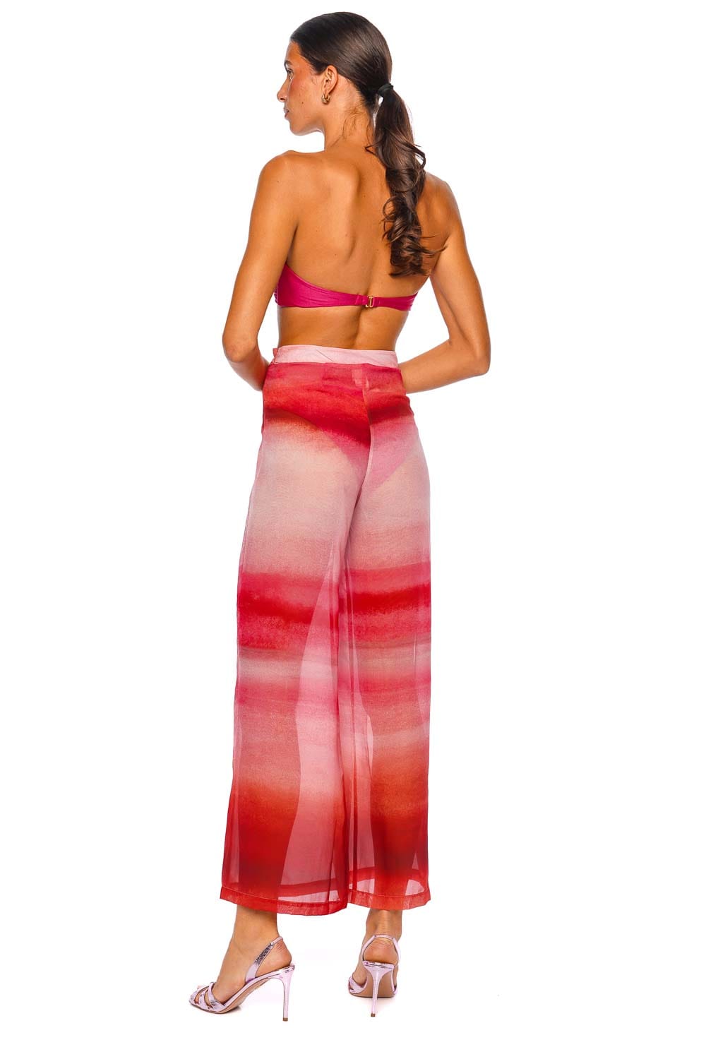 BAOBAB Lulu Pants Flor De Cantuta Pink Red Wide Leg Pants