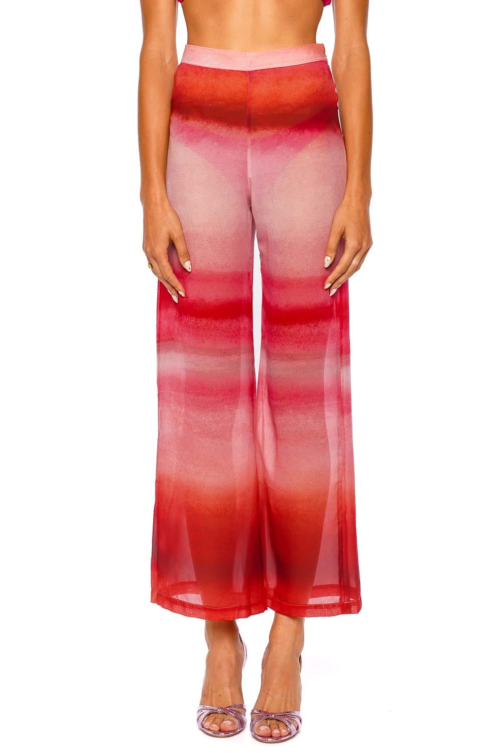 BAOBAB Lulu Pants Flor De Cantuta Pink Red Wide Leg Pants
