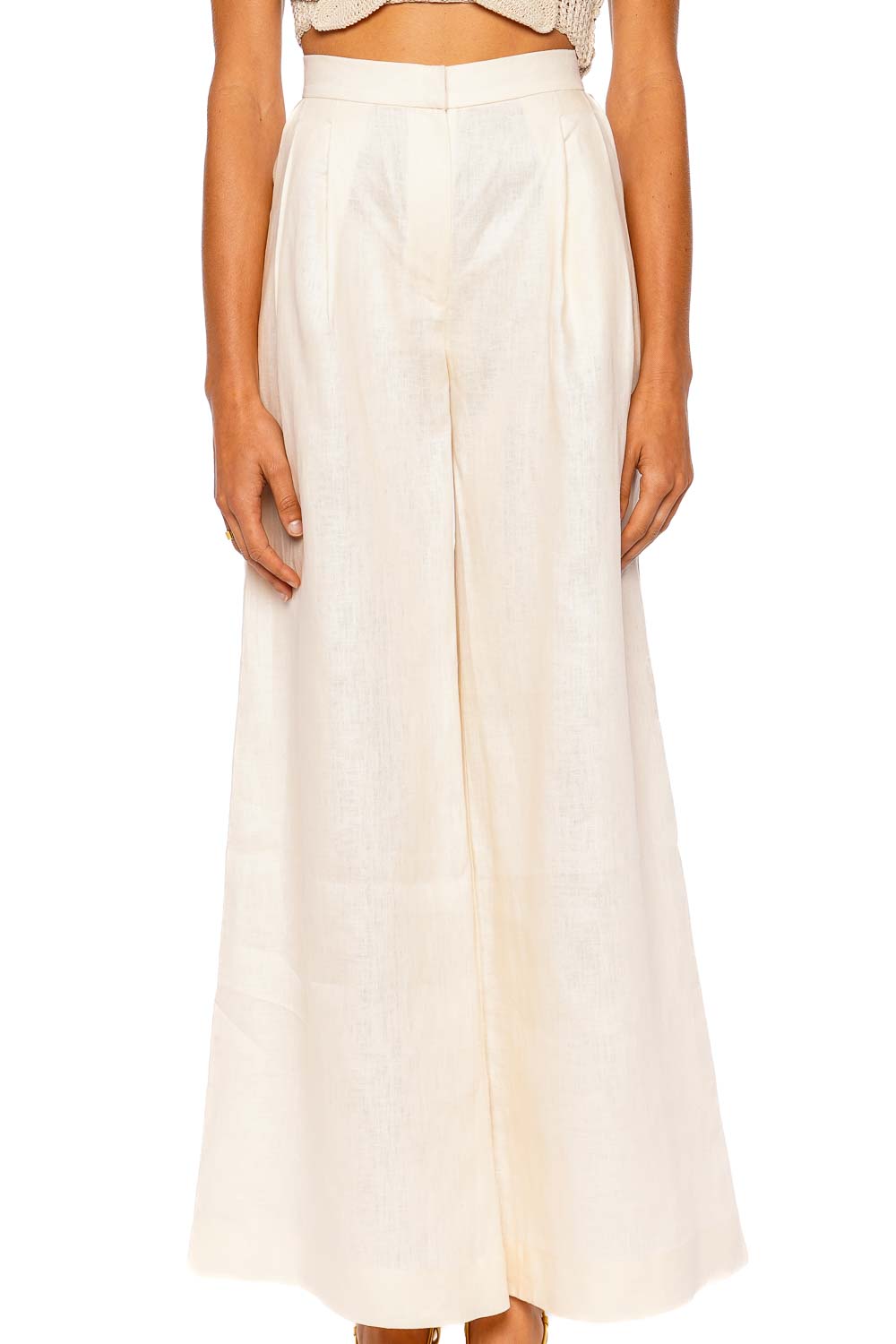 Andres Otalora Synde Ivory Strapless Floral Crop Top