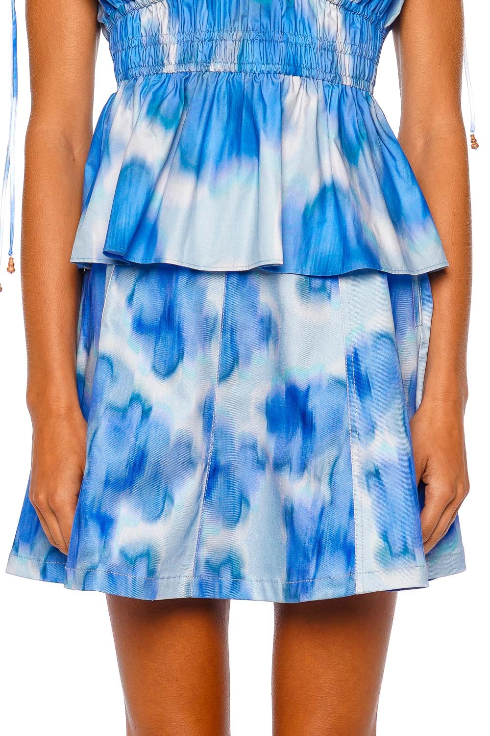 CLEA Felipe Floralis Blue A Line Mini Skirt