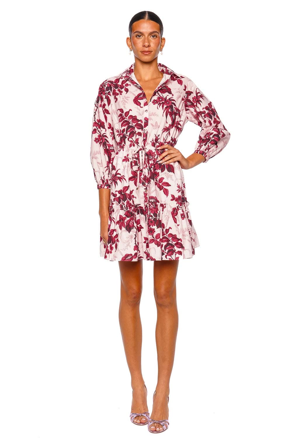 Cara Cara Robin Dress Blush Long Sleeve Floral Mini Dress