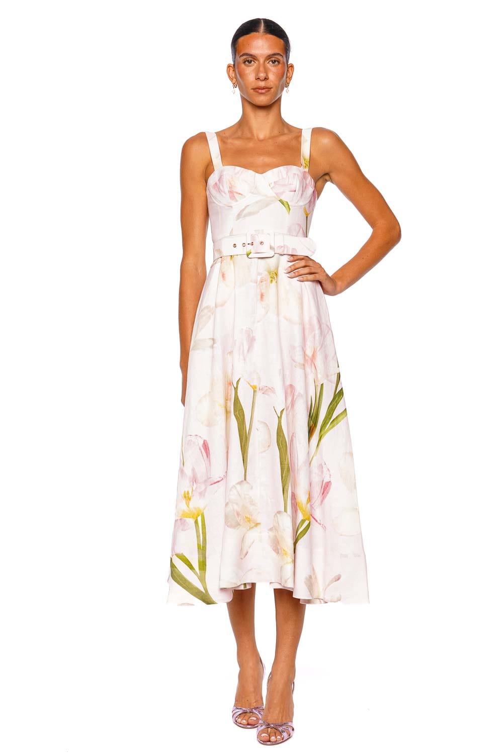 Cara Cara Calypso Dress Lillian Blush Strappy Midi Dress