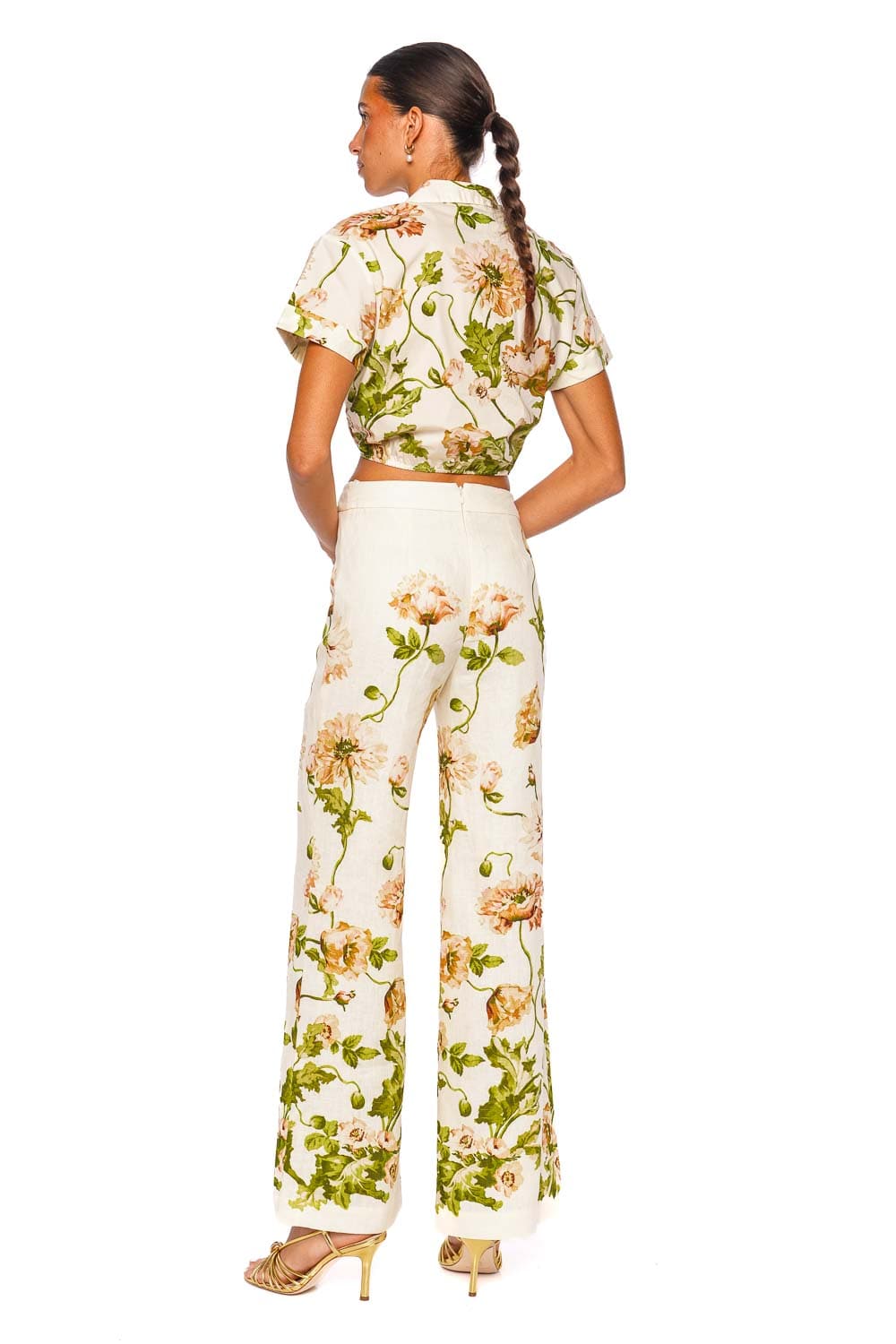 Cara Cara Asbury Top Short Sleeve Floral Tie Front Shirt