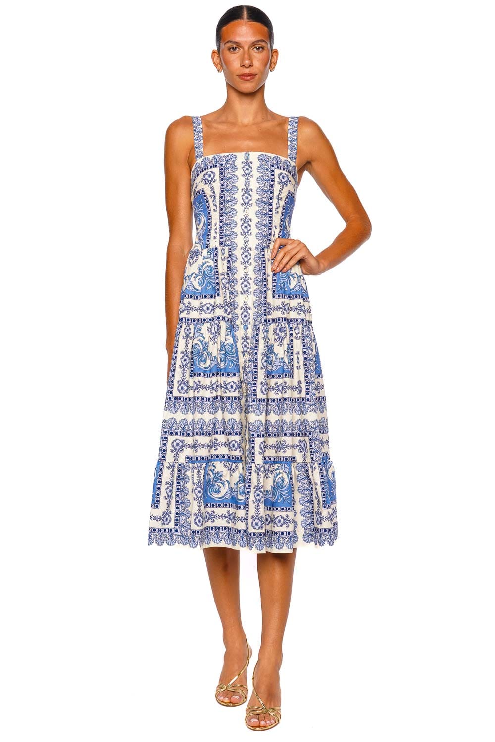 Margarita Hudson Scarf Drop Wiast Midi Dress Margarita Hudson Scarf Drop Wiast Midi Dress