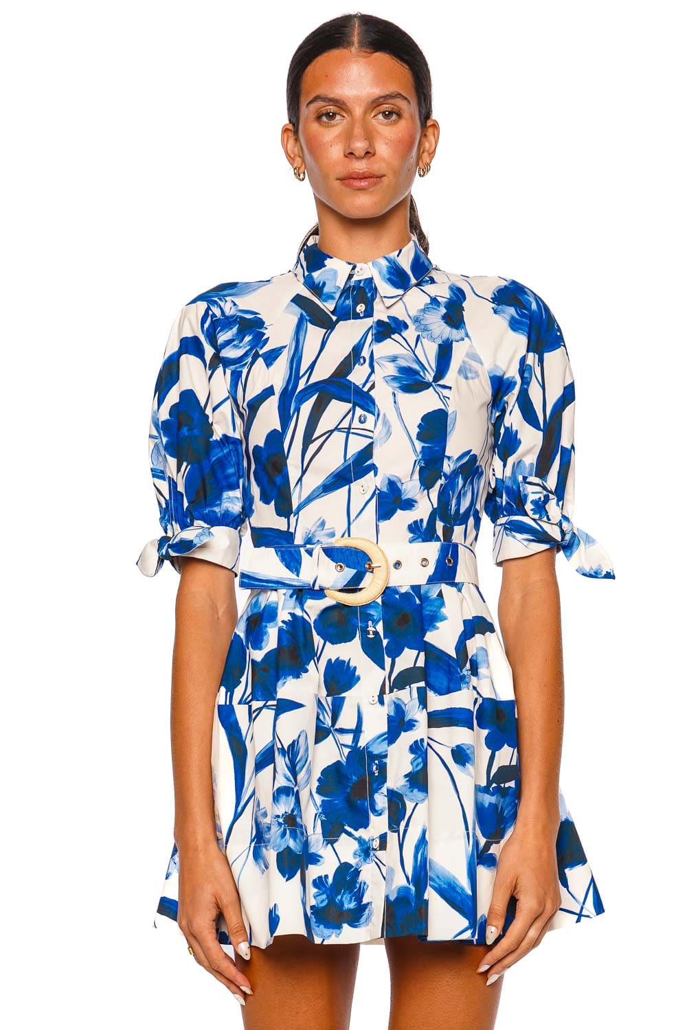 Cara Cara Caro Petal Sketch Navy Short Sleeve Mini Dress