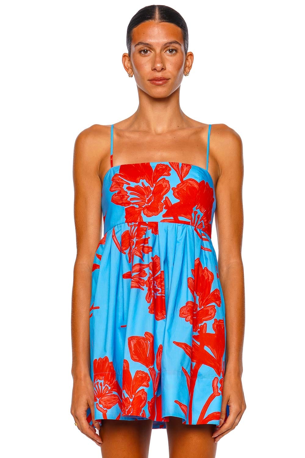 Cara Cara Leo Flora Shadow Sky Strappy Mini Dress