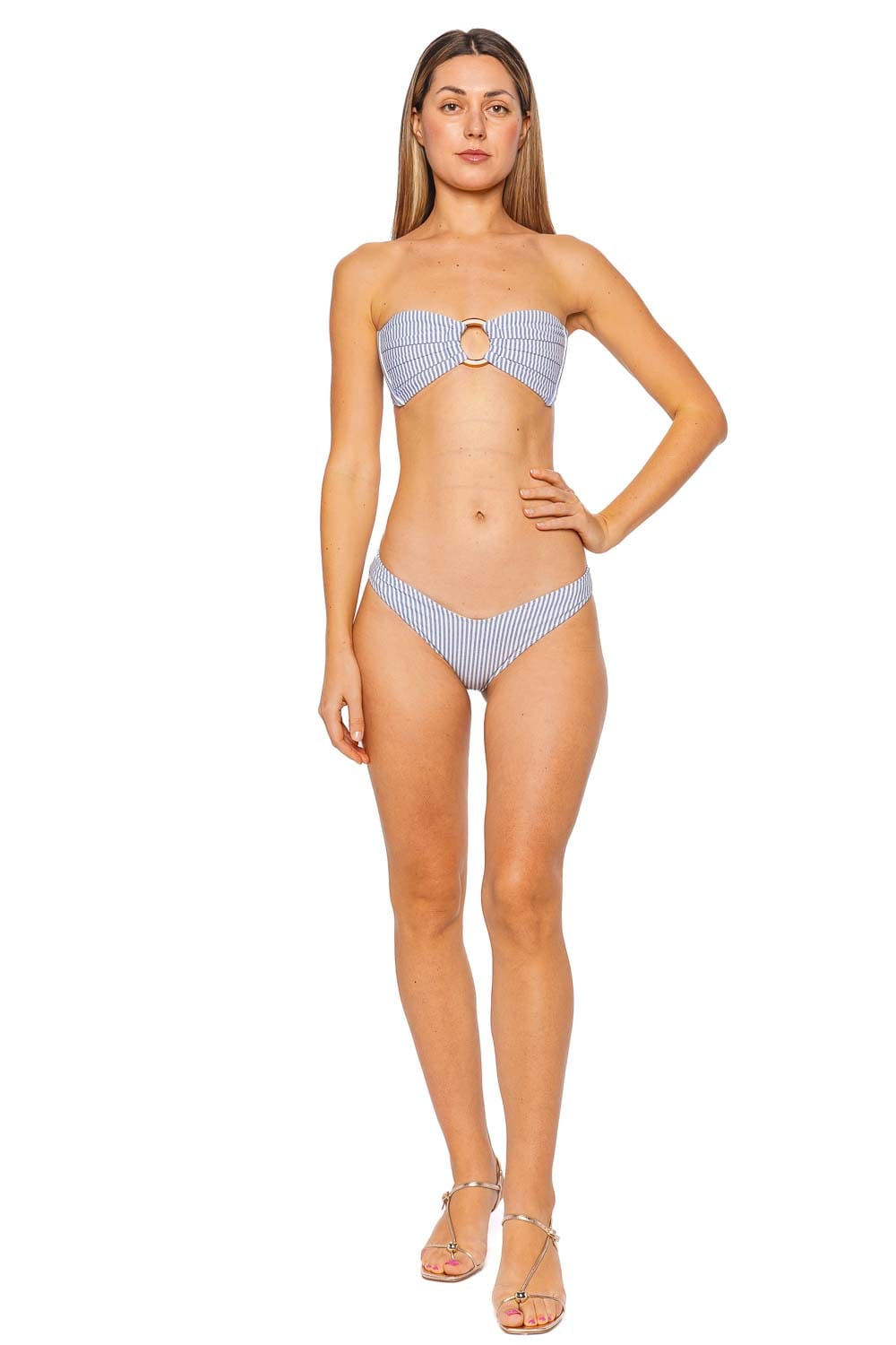 Montce Swim Lulu Classic Blue Stripe Bikini Bottom