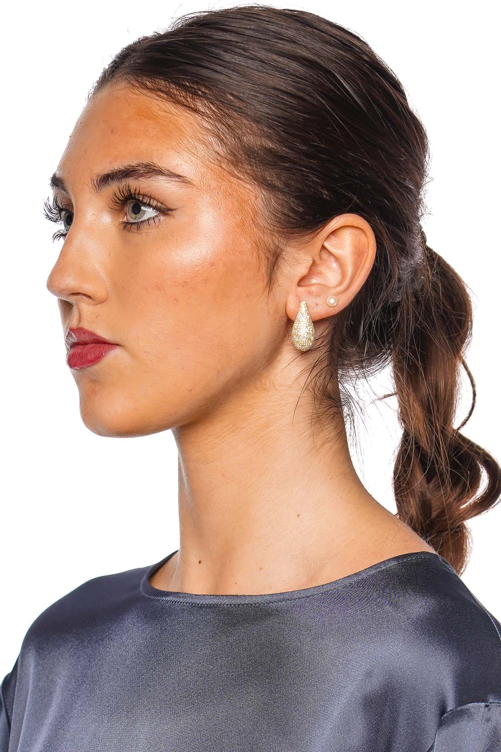 BaubleBar Ella Gold Pave Teardrop Earrings